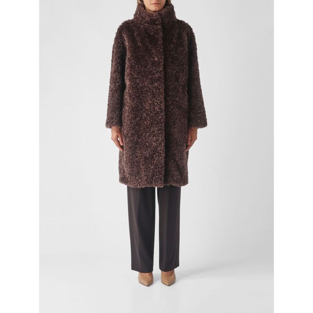 Herno Women Herno Knee-Length Faux Shearling Coat With A High Neck